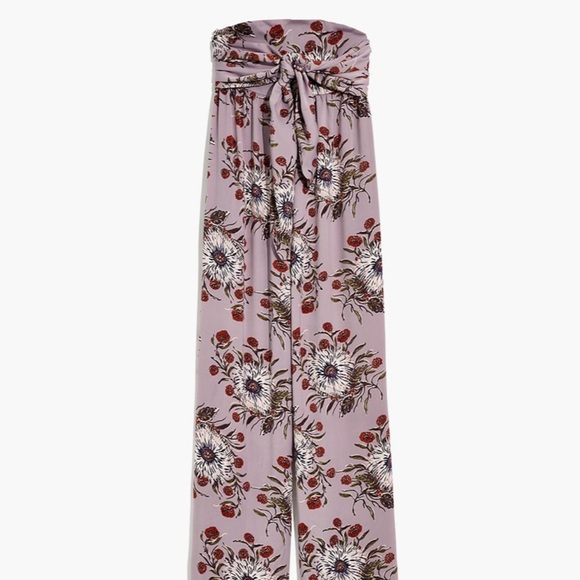 Madewell Strapless Tie-Front Jumpsuit in Painted Blooms 2 - Picture 4 of 6
